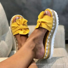 NUEVA ARRILLED LADIES SANDALIA 2021 MUJER LUXURY GG CHAUSSUR Sendal Sandles Bowknot Chanclas Plataforma Slipper Sandalias de mujeres Femeninas